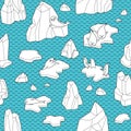 ÃâÃÂ»ÃÂ ÃËÃÂ½ÃâÃÂµÃâ¬ÃÂ½ÃÂµÃâÃÂ° Vector Seamless pattern with iceberg, seals, penguins and ice floes. Royalty Free Stock Photo